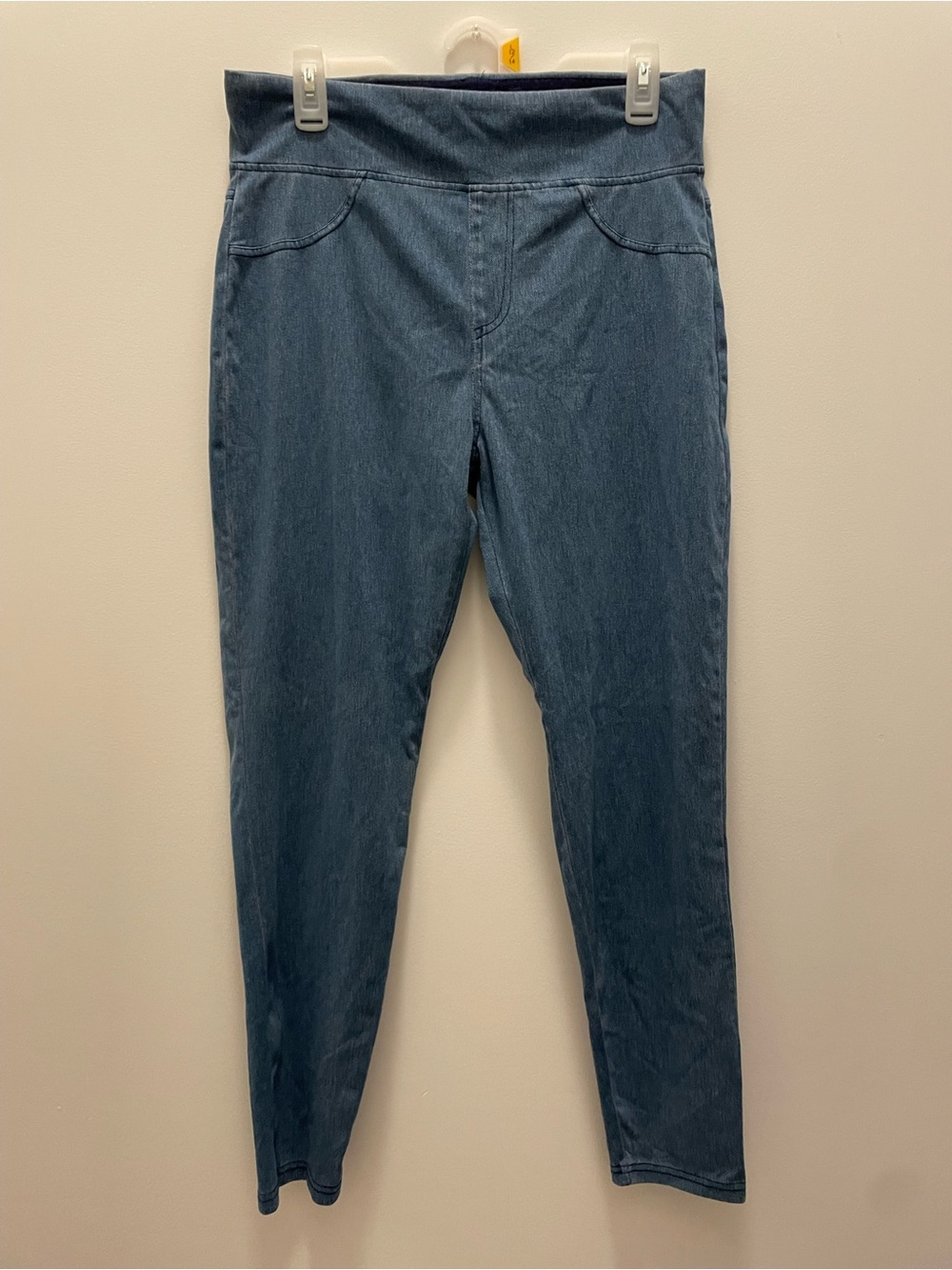 A New Day Women’s Washed Blue Cotton Blend Leggings Size Large NWOT